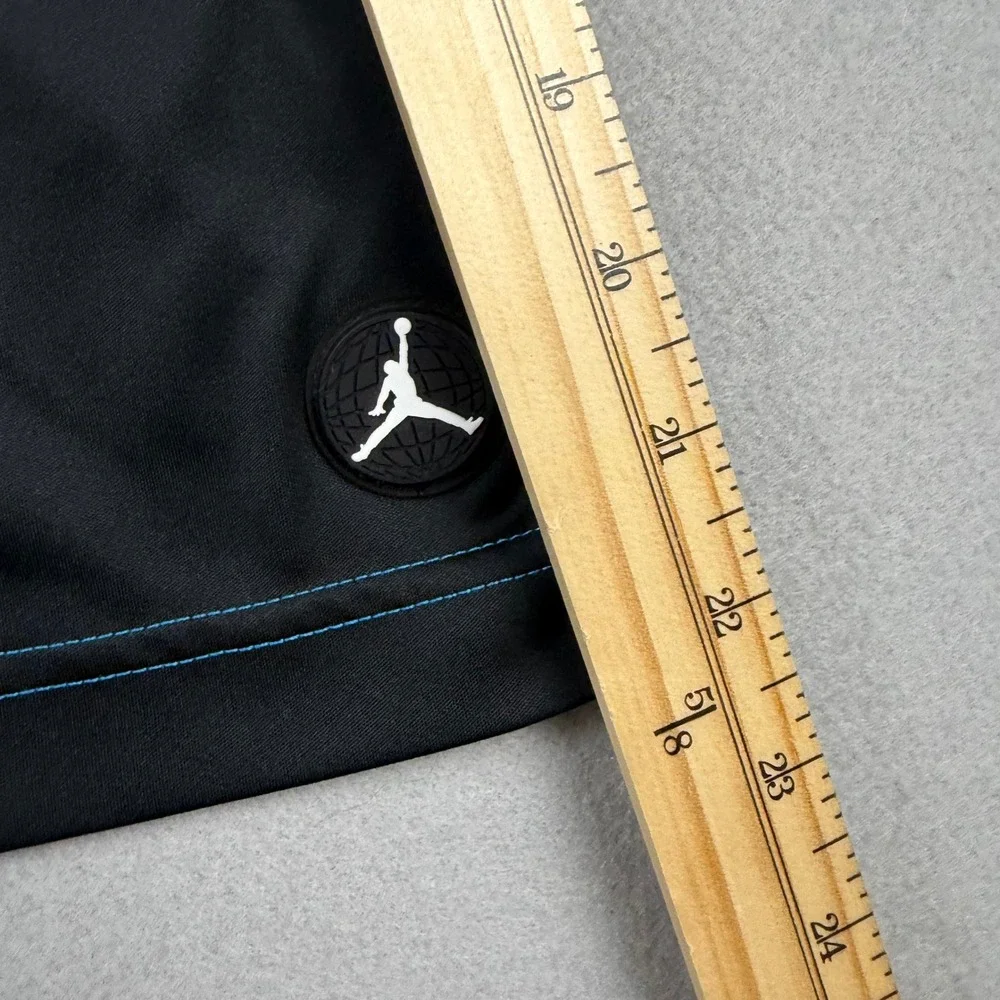 Air Jordan Men's Large Blue Black Dri-Fit Basketball Shorts Jumpman Planet Badge